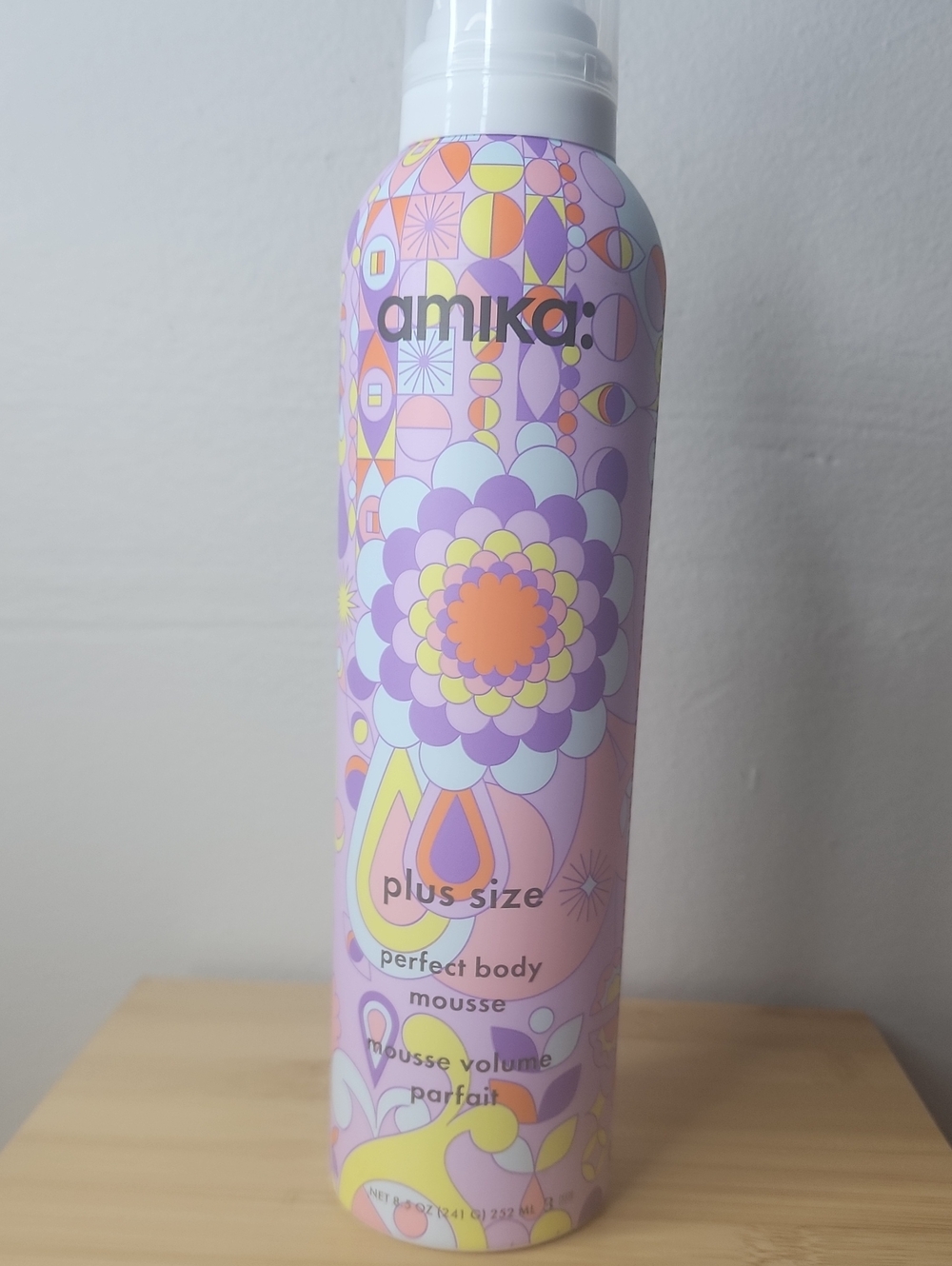 amika Body Mousse with Floral Purple & Pink Design